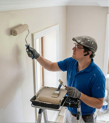 Technician servicing an air conditioning unit